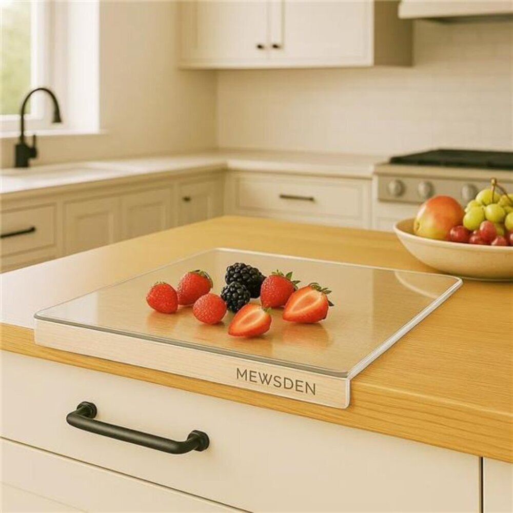 Acrylic Cutting Board with Counter Lip, Clear Cutting Boards for Countertop